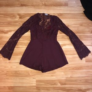 Tobi lace bell sleeve romper